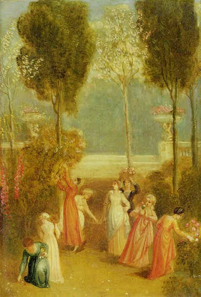 O Jardim, c.1820 (óleo no painel) de Thomas Stothard