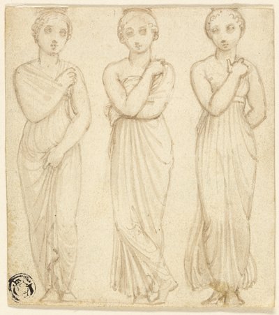 Três Figuras Femininas Drapejadas de Thomas Stothard
