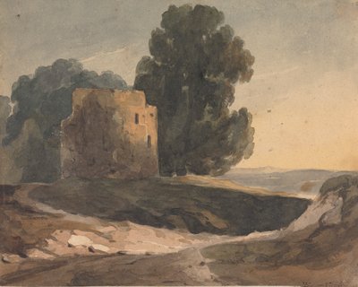 Paisagem com Castelo em Ruínas, Árvores de Thomas Sully