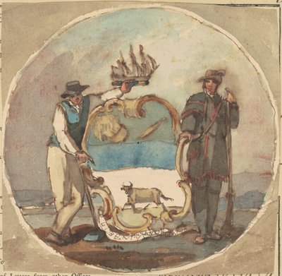 Estudo para "O Grande Selo do Estado de Delaware" de Thomas Sully