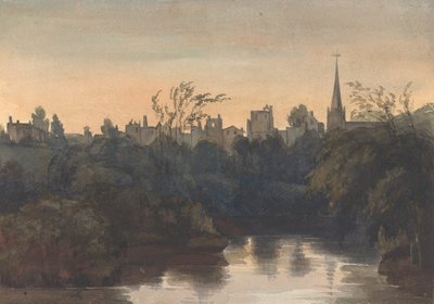 Cena da cidade no rio de Thomas Sully