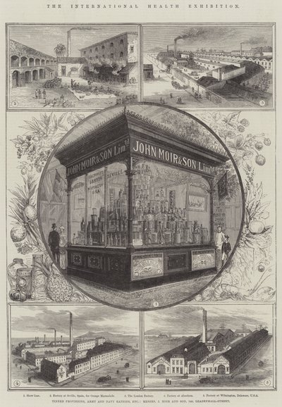 A Exposição Internacional de Saúde, Provisões Estanhadas, Rações do Exército e da Marinha, etc, Messers J Moir e Filho, 148, Leadenhall-Street de Thomas Sulman