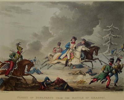 A fuga de Bonaparte da batalha de Krasnoi, 1815 de Thomas Sutherland