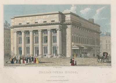 Casa de ópera italiana, frente sul, Londres de Thomas Talbot Bury