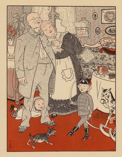 Aniversário de um rapazinho (litografia a cores) de Thomas Theodor Heine