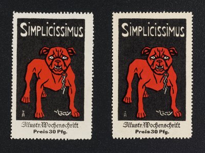 Selo publicitário «Simplicissimus 30 pfennig» de Thomas Theodor Heine