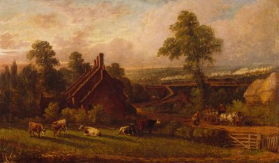 Linha ferroviária em Northfield, 1871. de Thomas Thomas