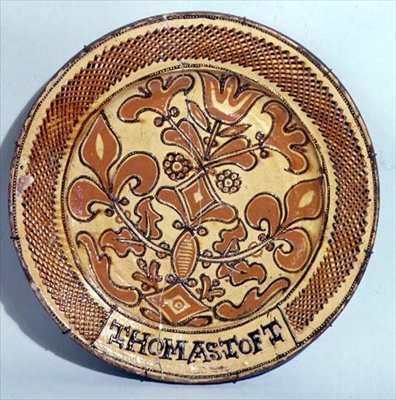 Prato Staffordshire, c.1680 (slipware) de Thomas Toft