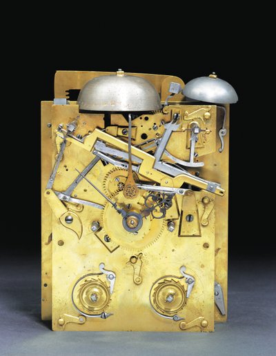 Detalhe de um impressionante relógio de suporte montado James II com pull quarter repeat, no. 166, c.1690-95 de Thomas Tompion