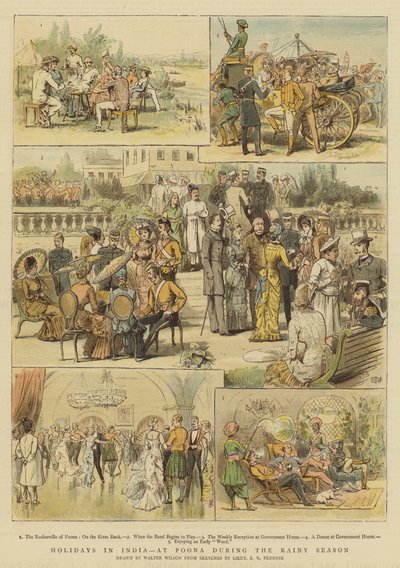 Férias na Índia, em Poona durante a estação chuvosa (chromolitho) de Thomas Walter Wilson