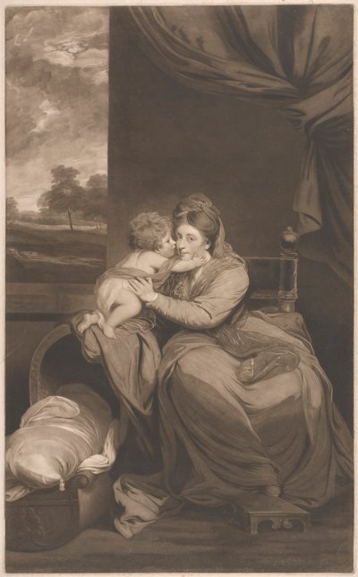 Elizabeth Lady Melbourne com o seu Filho, a Honorável. Cordeiro de Peniston Lamb de Thomas Watson