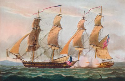 Um duelo entre Brigs, c1817 de Thomas Whitcombe