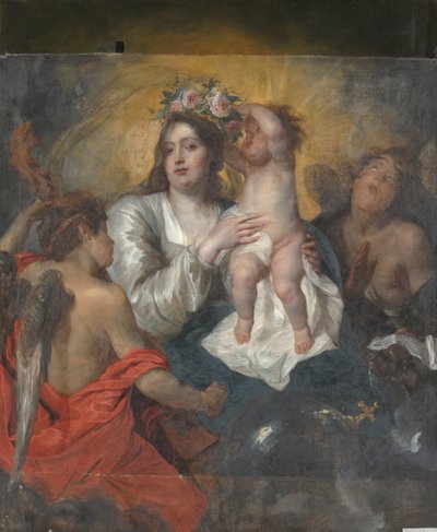 A Virgem Coroada pelo Menino Jesus de Thomas Willeboirts Bosschaert