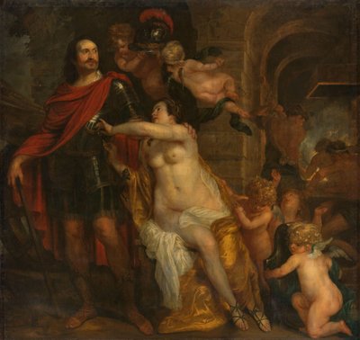 Vénus Arming a Warrior, possivelmente Johan Maurits na Forja de Vulcano de Thomas Willeboirts Bosschaert