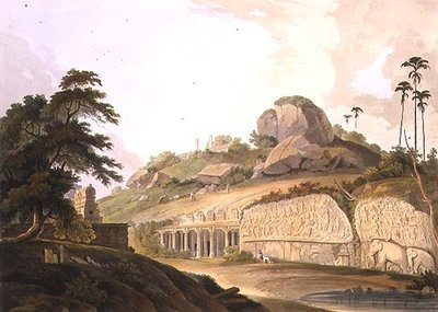 A Entrada de um Templo Hindoo escavado em Mavalipuram, placa II da Parte 3 do 