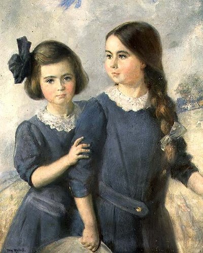 Retrato de Gwynneth e Norah Langton Thompson de Thomas William Roberts
