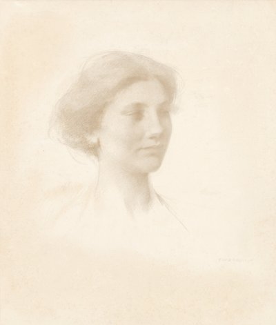 Cabeça de uma menina de Thomas Wilmer Dewing
