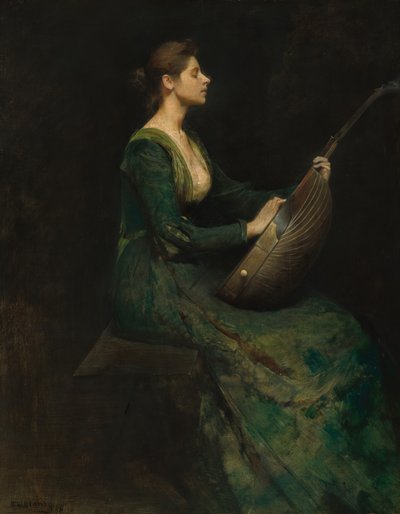 Senhora com um alaúde de Thomas Wilmer Dewing