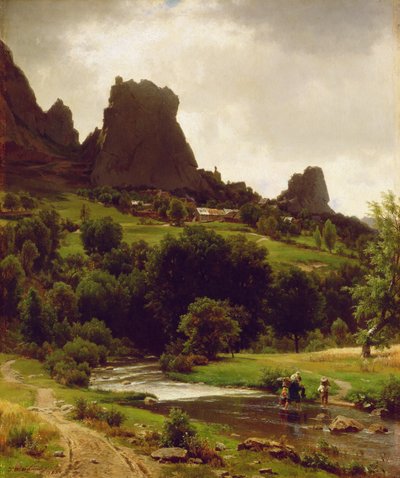 Pastorale de Verão (Vista de Kallenfels) 1853 (óleo sobre tela) de Thomas Worthington Whittredge