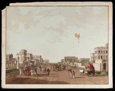 Rua Old Court House Looking South from the Views of Calcutta de Thomas und William Daniell