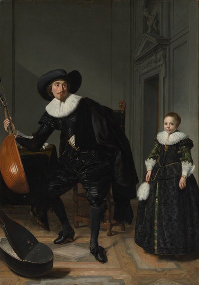Um músico e sua filha de Thomas de Keyser