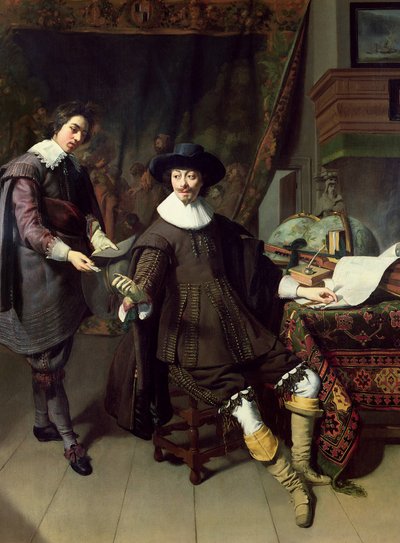 Constantijn Huygens (1596-1687) e seu funcionário, 1627 de Thomas de Keyser