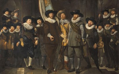 Oficiais e outros Guardas Cívicos do III Distrito de Amsterdã, sob o Comando do Capitão Allaert Cloeck e do Tenente Lucas Jacobsz Rotgans de Thomas de Keyser
