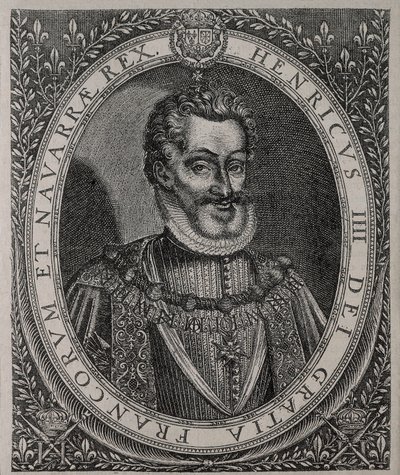 Retrato de HENRI IV da França e Navarra (1553-1610) gravura de Tomas de Leu (século XVI) de Thomas de Leu