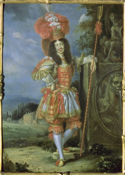Leopold I (1640-1705), imperador do Sacro Império Romano, em trajes teatrais, vestido de Acis de La Galatea, música favorita de Antonio Draghi, 1667 (óleo sobre cobre) de Thomas of Ypres