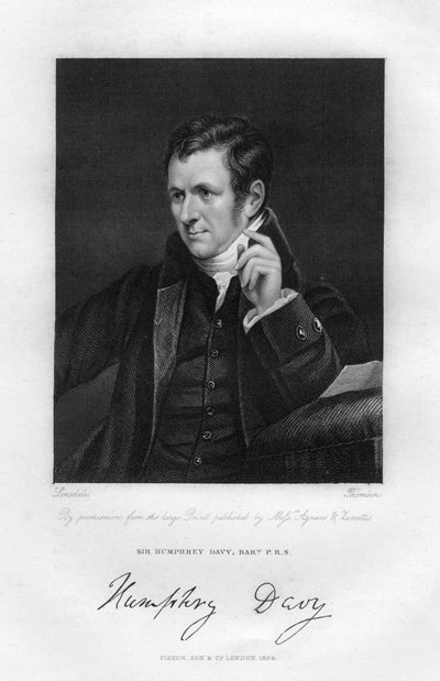 Sir Humphry Davy 1778-1829, químico e físico inglês, século XIX. de Thompson