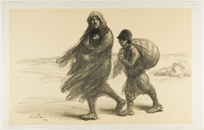Êxodo sérvio, chapa vinte e um de Actualités de Théophile Alexandre Pierre Steinlen