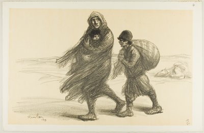 Êxodo sérvio, chapa vinte e um de Actualités de Théophile Alexandre Pierre Steinlen