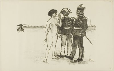 A verdade e os dois soldados de Théophile Alexandre Pierre Steinlen