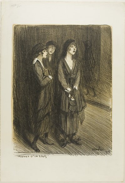 Viúvas de um Luís, placa sete de Actualités de Théophile Alexandre Pierre Steinlen