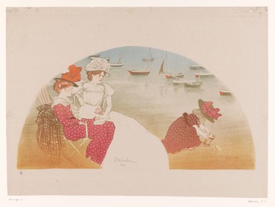 Duas mulheres e uma criança junto ao mar
Sur la plage / Chemin de fer de l