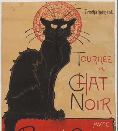 Cartaz para o café de teatro Le Chat Noir em Parijs
Tour de Le Chat Noir com Rodolphe Salis (título sobre o objecto) de Théophile Alexandre Steinlen