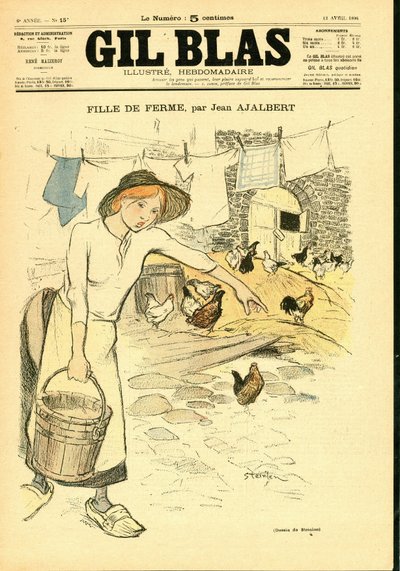 Capa do "Gil Blas". de Théophile Alexandre Steinlen