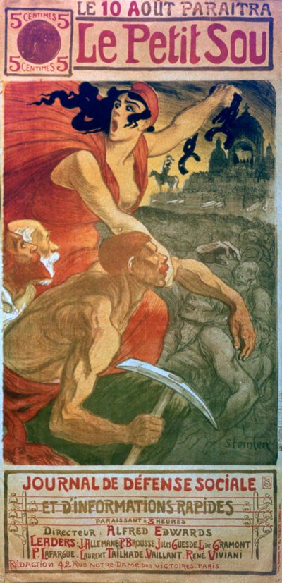 Revista Socialista Le Petit Sou, c1879-1923 de Théophile Alexandre Steinlen