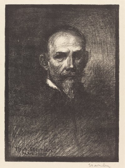 Auto-retrato Steinlen de frente, cabeça reta, 1905. de Théophile Alexandre Steinlen