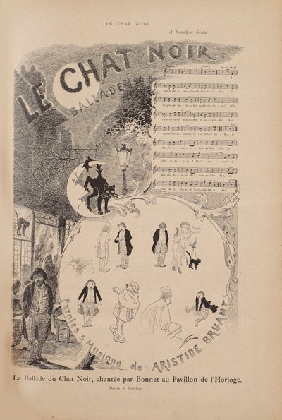 História do famoso Cabaret Le Chat Noir, revista Le Chat Noir, 1884. de Théophile Alexandre Steinlen