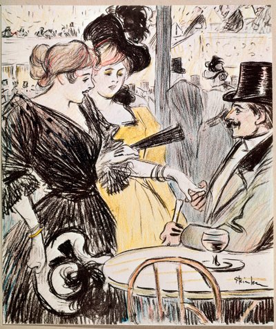 O concerto do café. (Desenho, final do século XIX) de Théophile Alexandre Steinlen