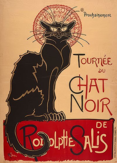 Tour Chat Noir de Rodolphe Salis (1. Fassung). Frankreich 1896, Charles Vernaux, Paris de Théophile Alexandre Steinlen