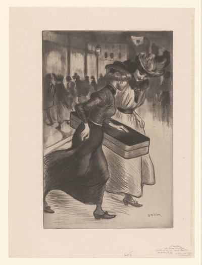 Duas mulheres andando na rua Les deux trotins de Théophile Alexandre Steinlen