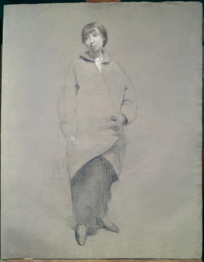 Mulher jovem com casaco de Théophile Alexandre Steinlen