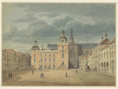Câmara municipal e igreja em Goes (Zelândia) de Théophile Schuler (possibly)