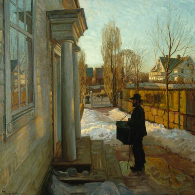 Sem título (Moedor de órgãos) 1906 (óleo sobre tela) de Thorolf Holmboe
