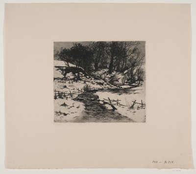 Córrego de inverno por uma floresta de Thorvald Niss