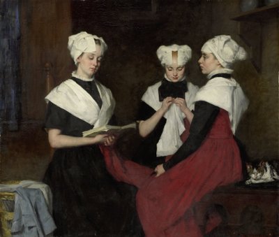 Três garotas do Amsterdam Burgerweeshuis de Thérèse Schwartze