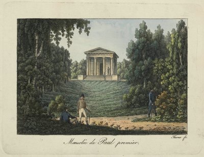 O templo de Paulo I ou o mausoléu de Paulo I no parque de Pavlovsk, década de 1810. de Thurner