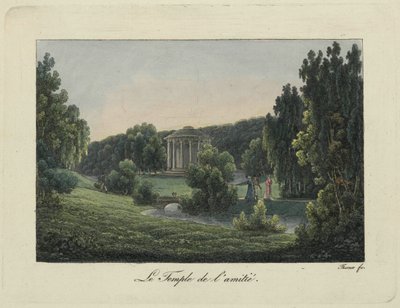 Vista do Templo da Amizade em Pavlovsk, década de 1810. de Thurner